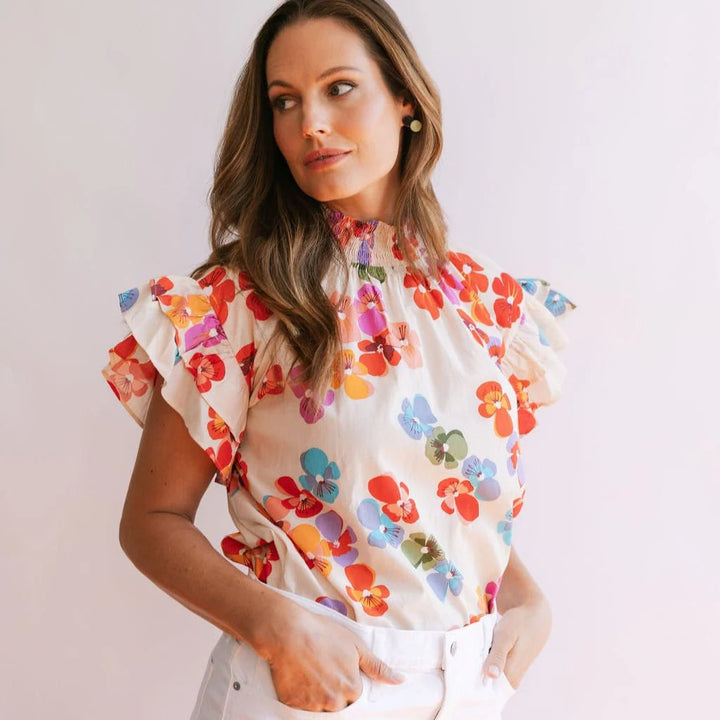 Rainbow Flutter Top