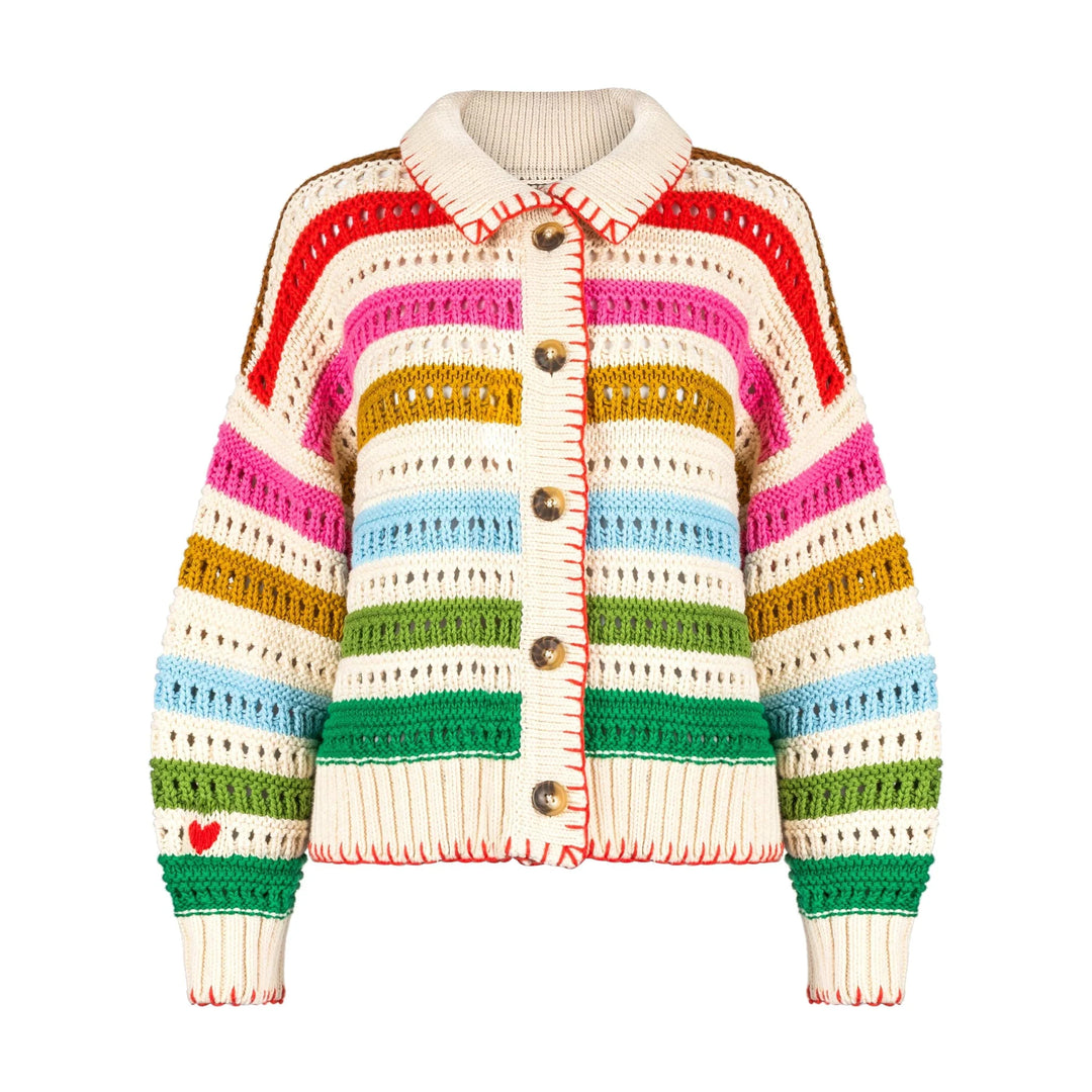 Emery Cardigan | Rainbow Stripe