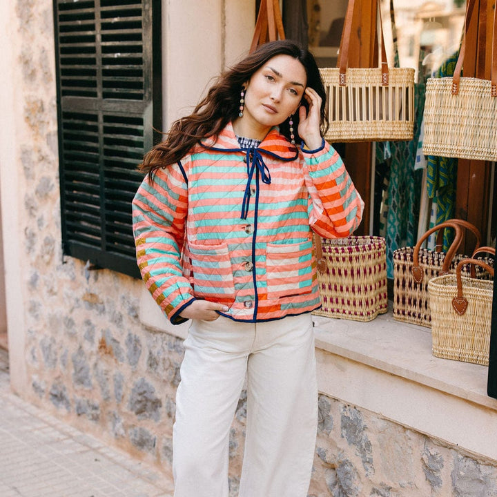 Stevie Quilted Jacket | Reversible Stripe