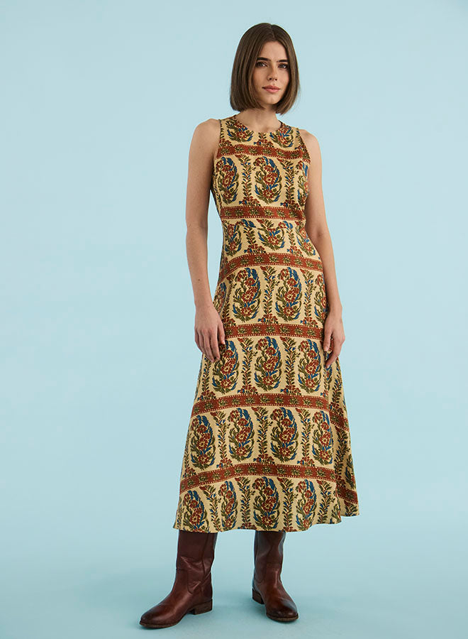 Faith Dress | Amber Green Cream