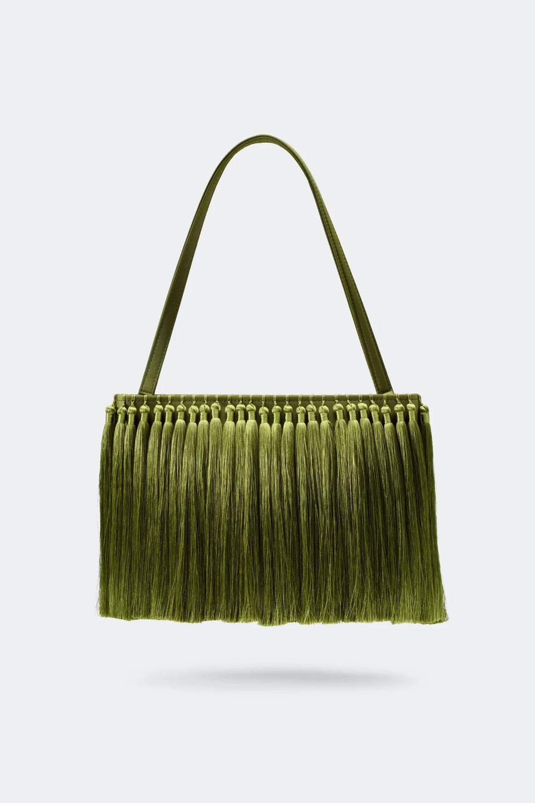 Tassel Boxy Clutch | Moss Green