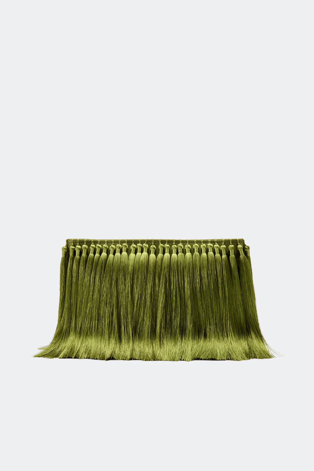 Tassel Boxy Clutch | Moss Green