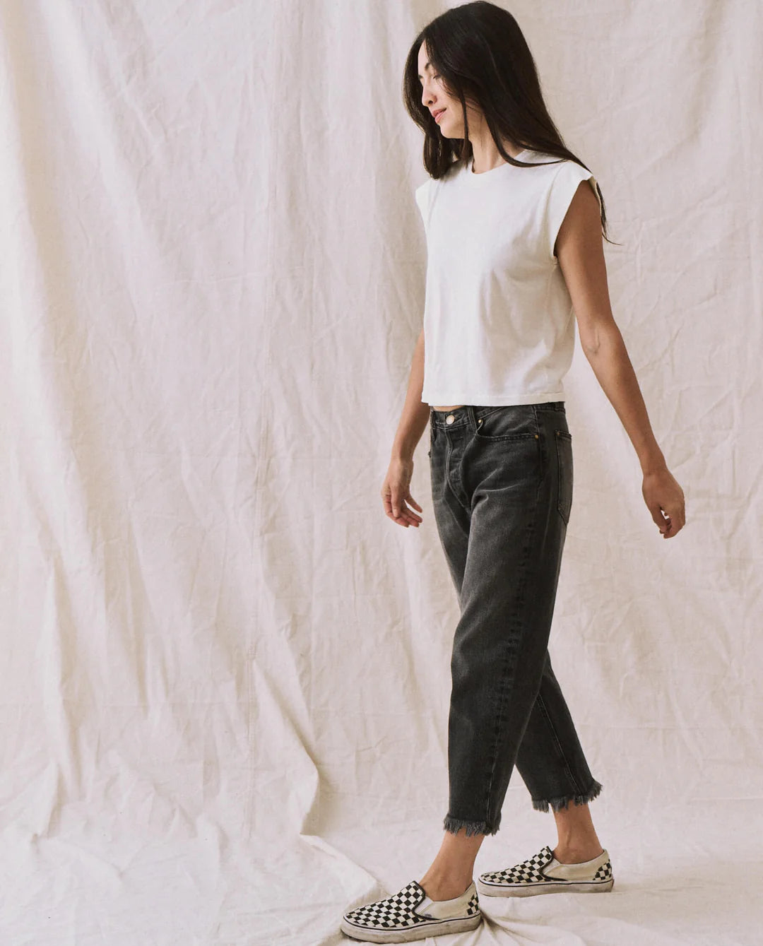 The Peak Shoulder Tee | Washed White
