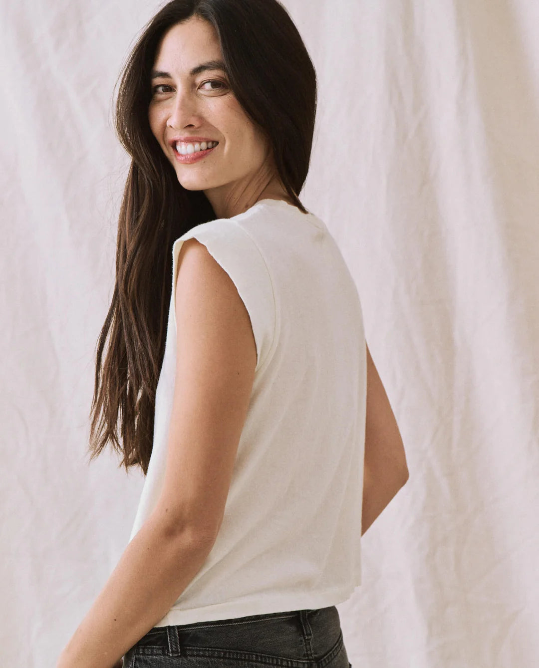 The Peak Shoulder Tee | Washed White