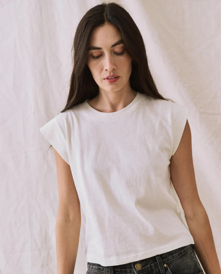 The Peak Shoulder Tee | Washed White