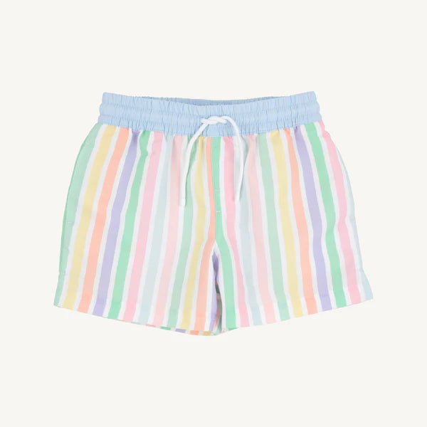 Tortola Swim Trunks | Southampton Stripe Worth Ave White