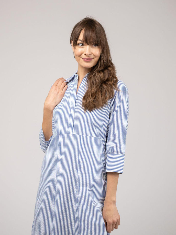 Alexa Dress | Navy Seersucker