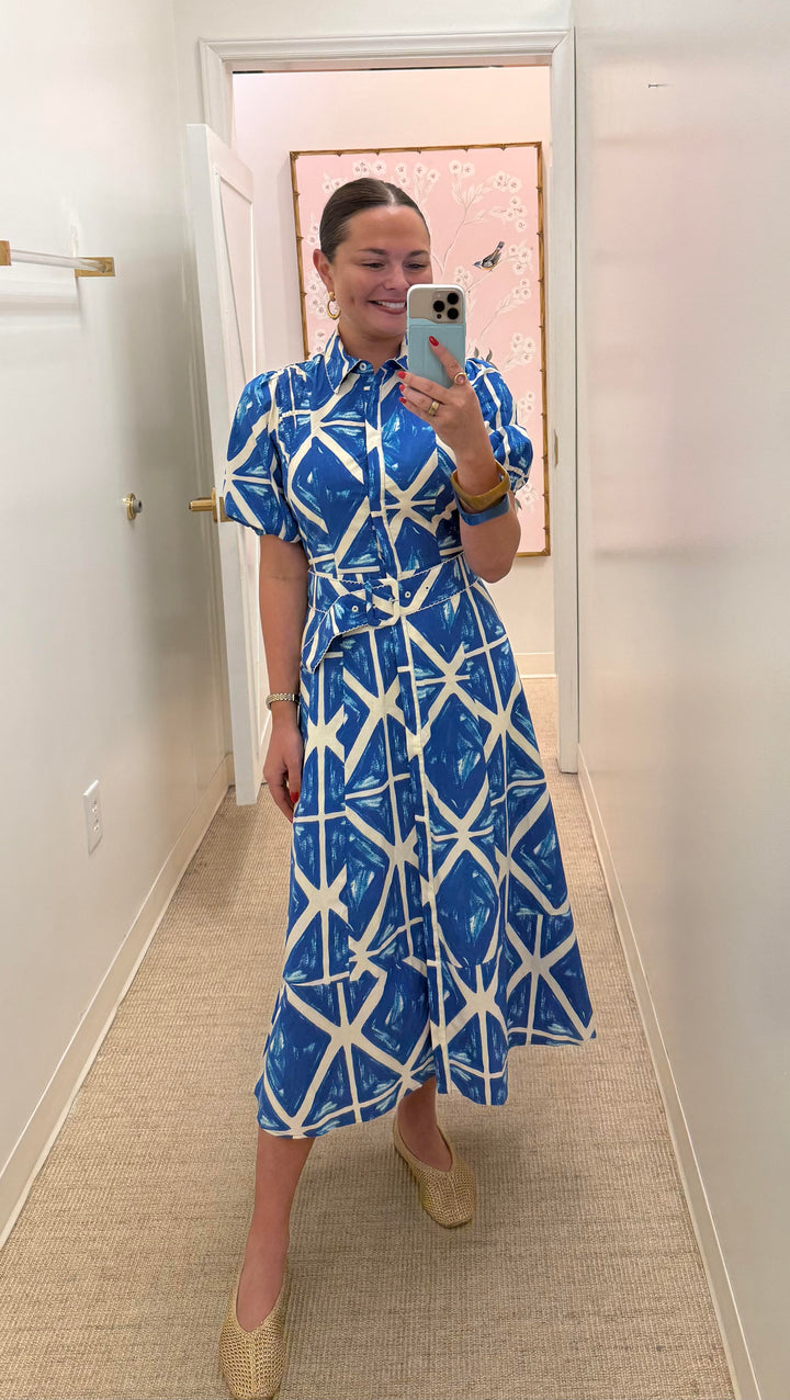 Lainey Dress | Blue Tile