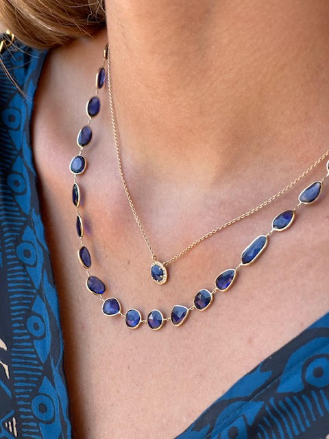 Assorted Sapphire and 14k Gold Necklaces