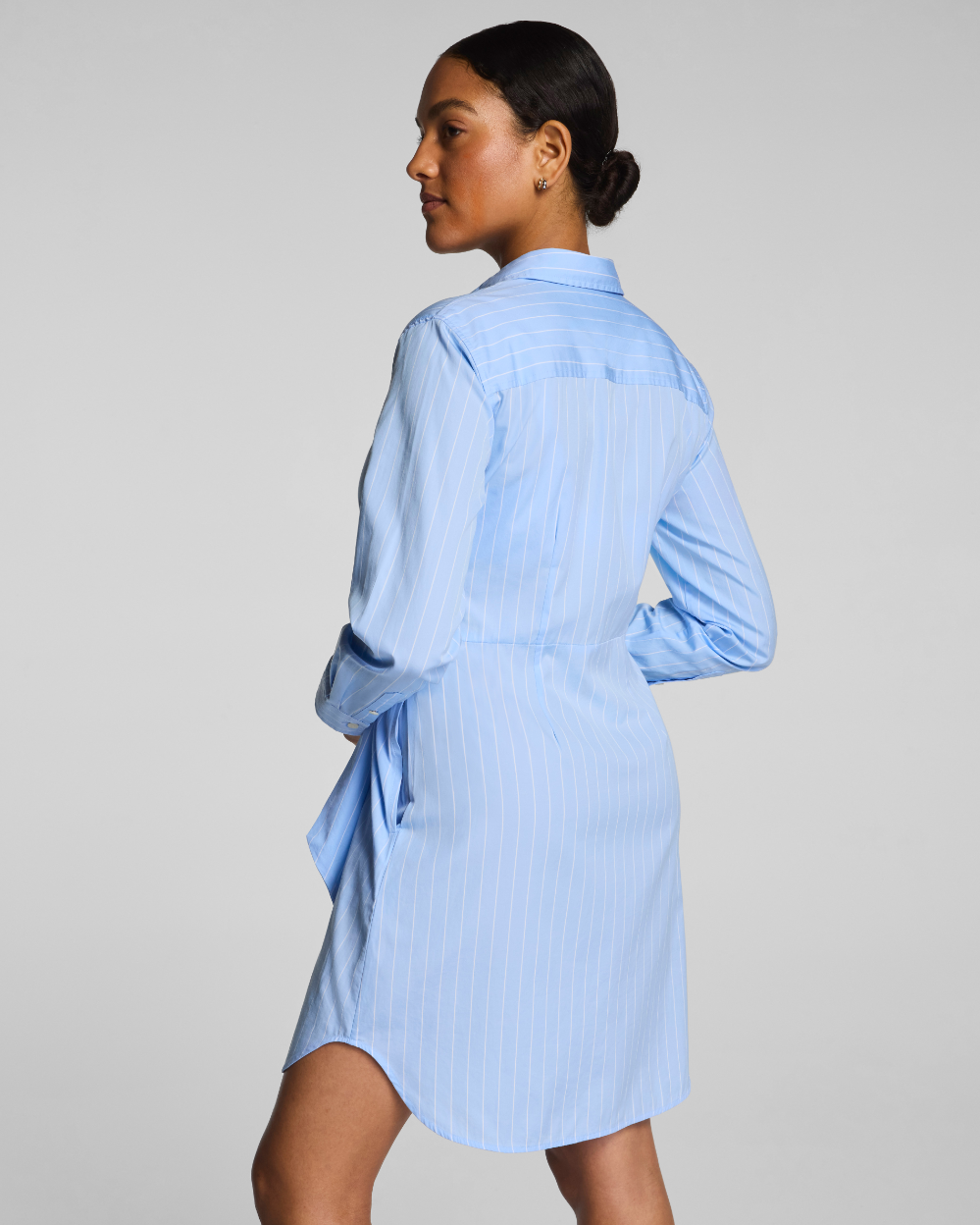 Relaxed Fit Tie Shirt Dress | Peak/Classic White