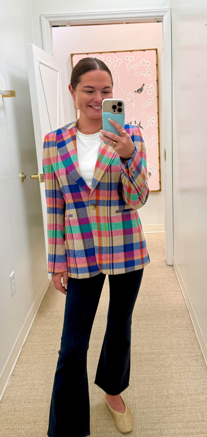 Sophia Woven Jacket | Herringbone Plaid