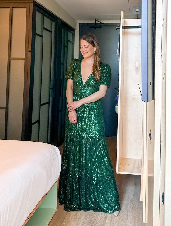 Sequin Charlotte Dress | Green