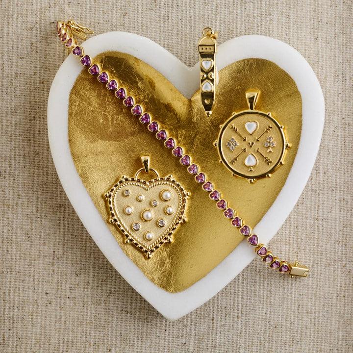 Made from LOVE Tennis Tennis Bracelet | Pink - Charlotte's Inc
