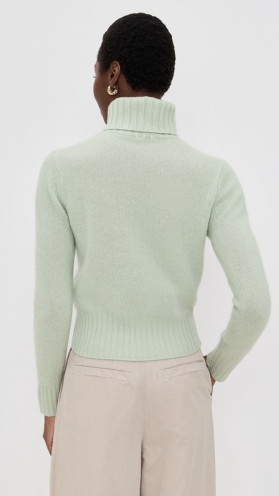 Cashmere Featherweight Turtleneck | Mint Green