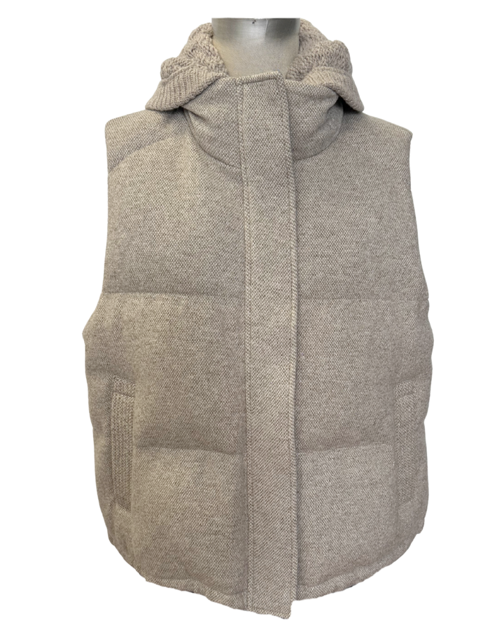 Wool and Goose Down Vest | Taupe