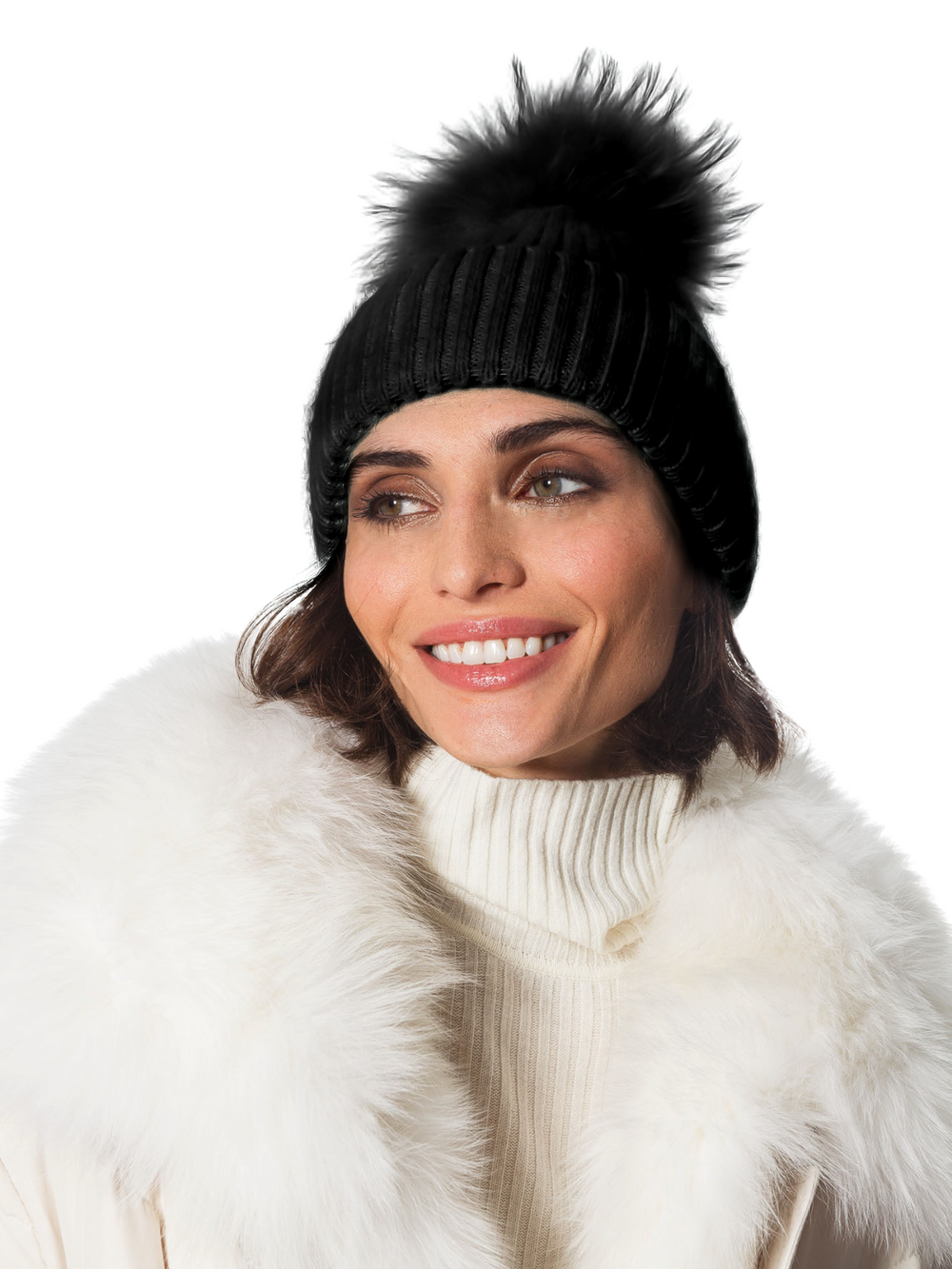 Angora Wool Blend Genuine Fur Toboggan | +Colors - Charlotte's Inc