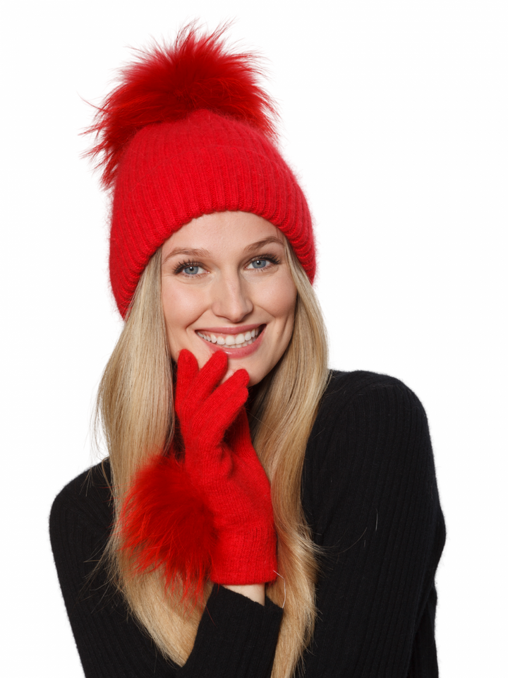 Angora Wool Blend Genuine Fur Toboggan | +Colors - Charlotte's Inc