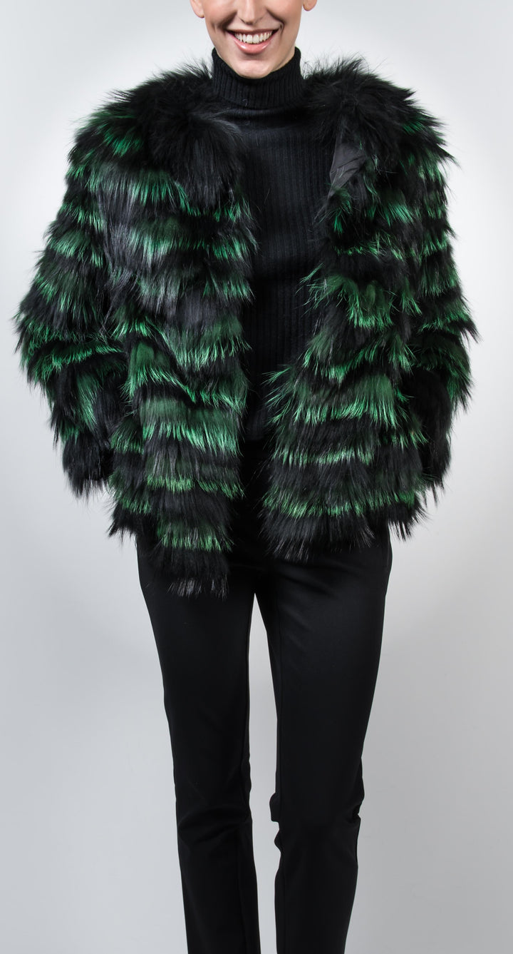 Genuine Fox Fur Jacket | Green
