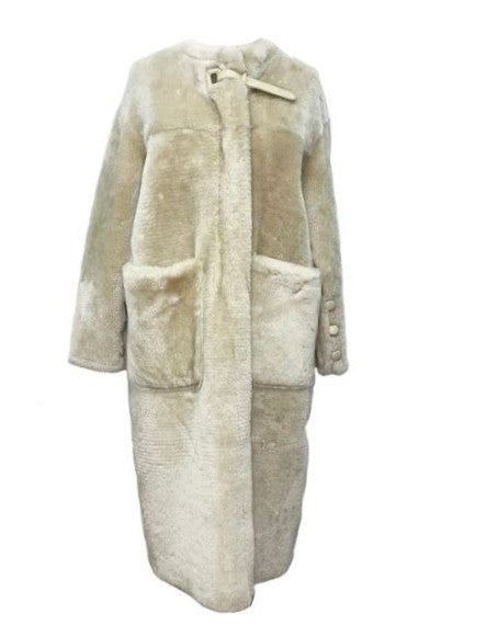 Genuine Lamb Long Coat | Warm Sand