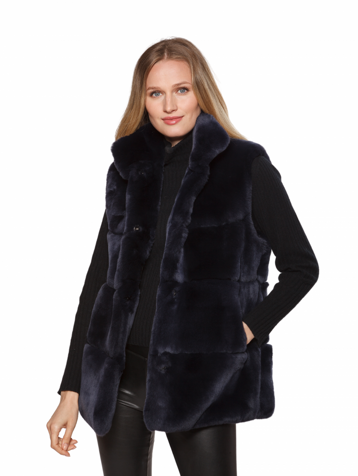 Genuine Rex Rabbit Vest | Black