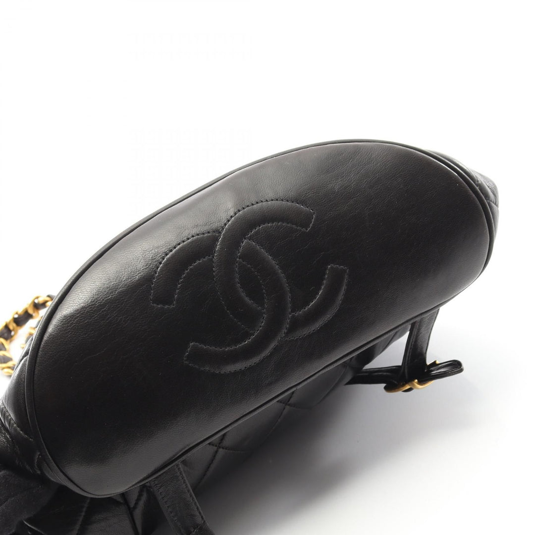 Chanel Black Matelasse Backpack Lambskin Leather