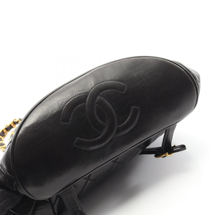 Chanel Black Matelasse Backpack Lambskin Leather