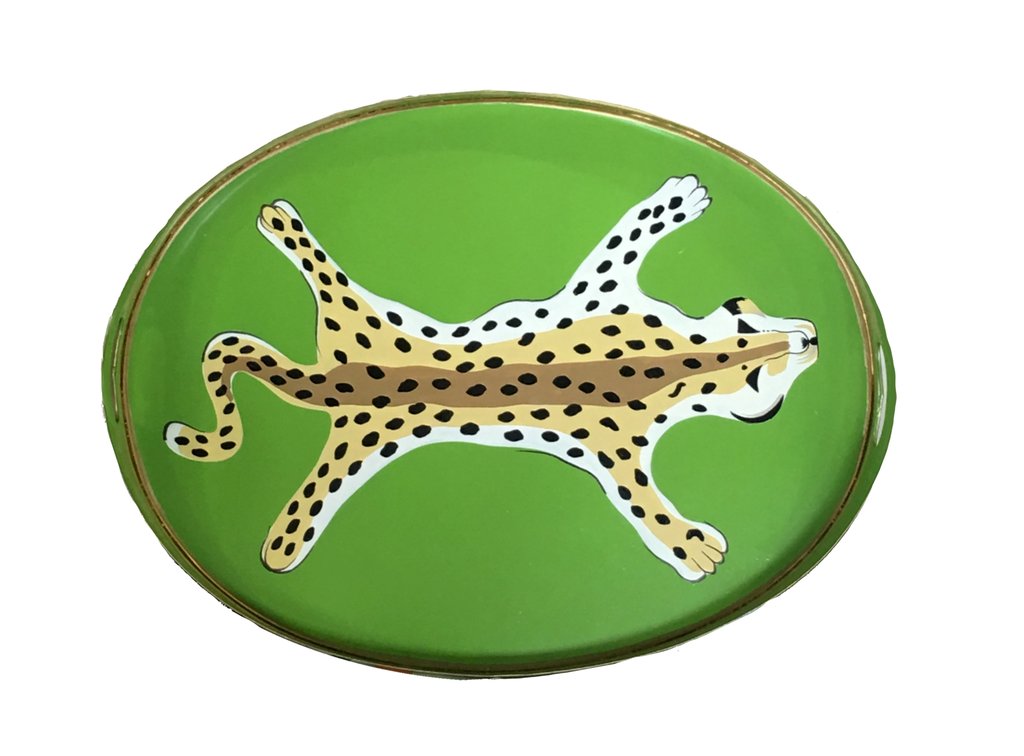 Oval Leopard Tray