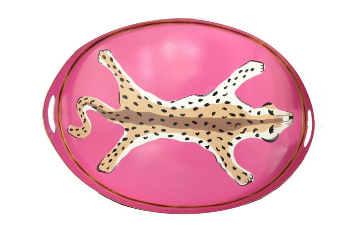 Oval Leopard Tray