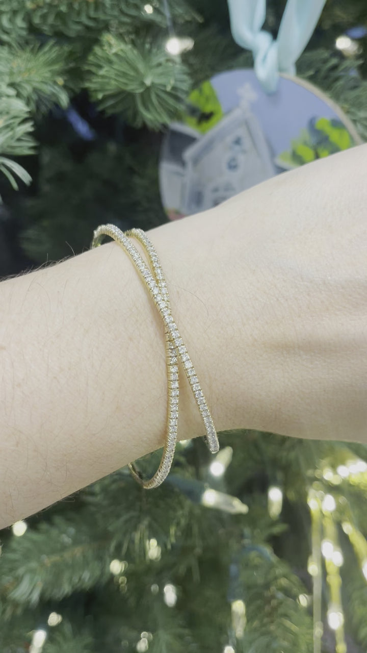 14k Yellow Gold and Diamond Tennis Bracelet