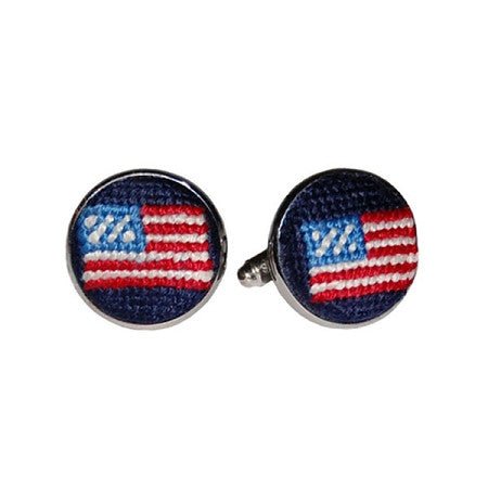 American Flag Needlepoint Cufflinks - Charlotte's Inc