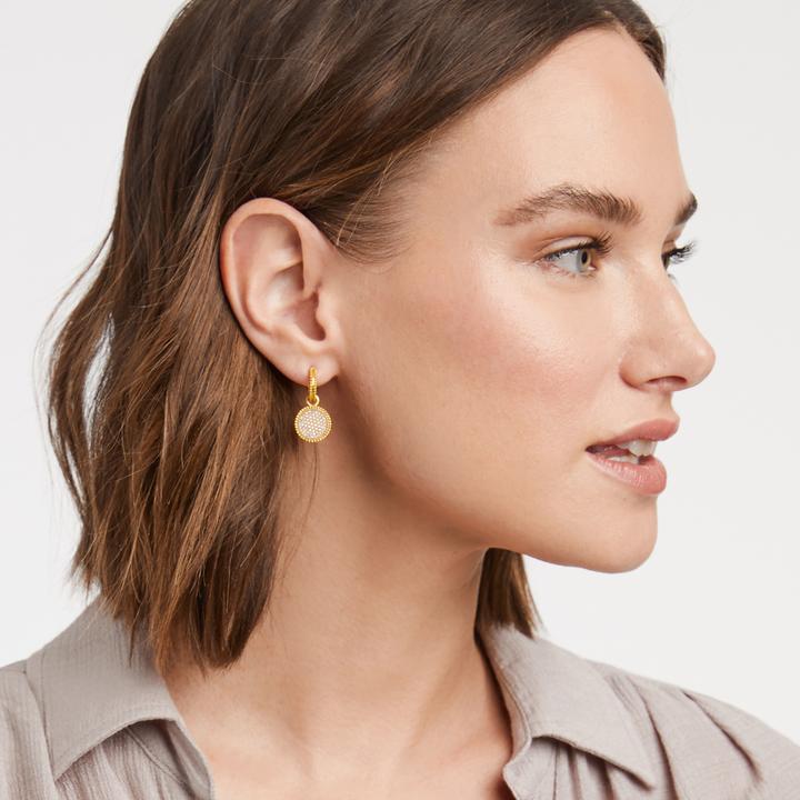 Fleur-de-Lis Hoop & Charm Earring