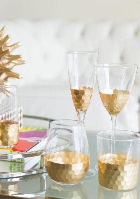 Assorted Fez Cut Glassware | Gold