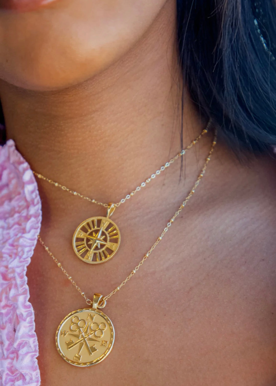 Forever Cutout Coin Pendant Necklace