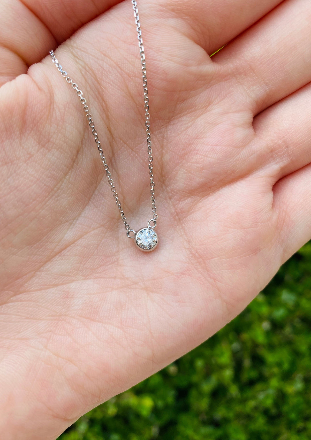 Single Bezel Diamond Necklace