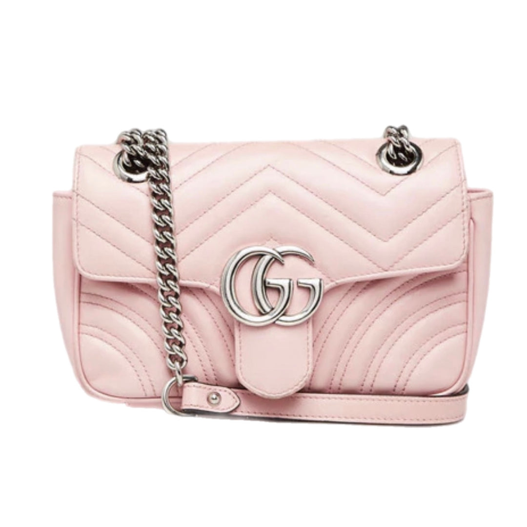 Gucci Pink Quilted Leather Marmont Mini Shoulder Bag