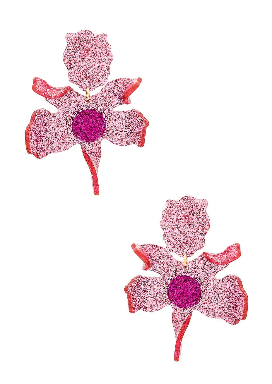 Crystal Lily Earring | Pink
