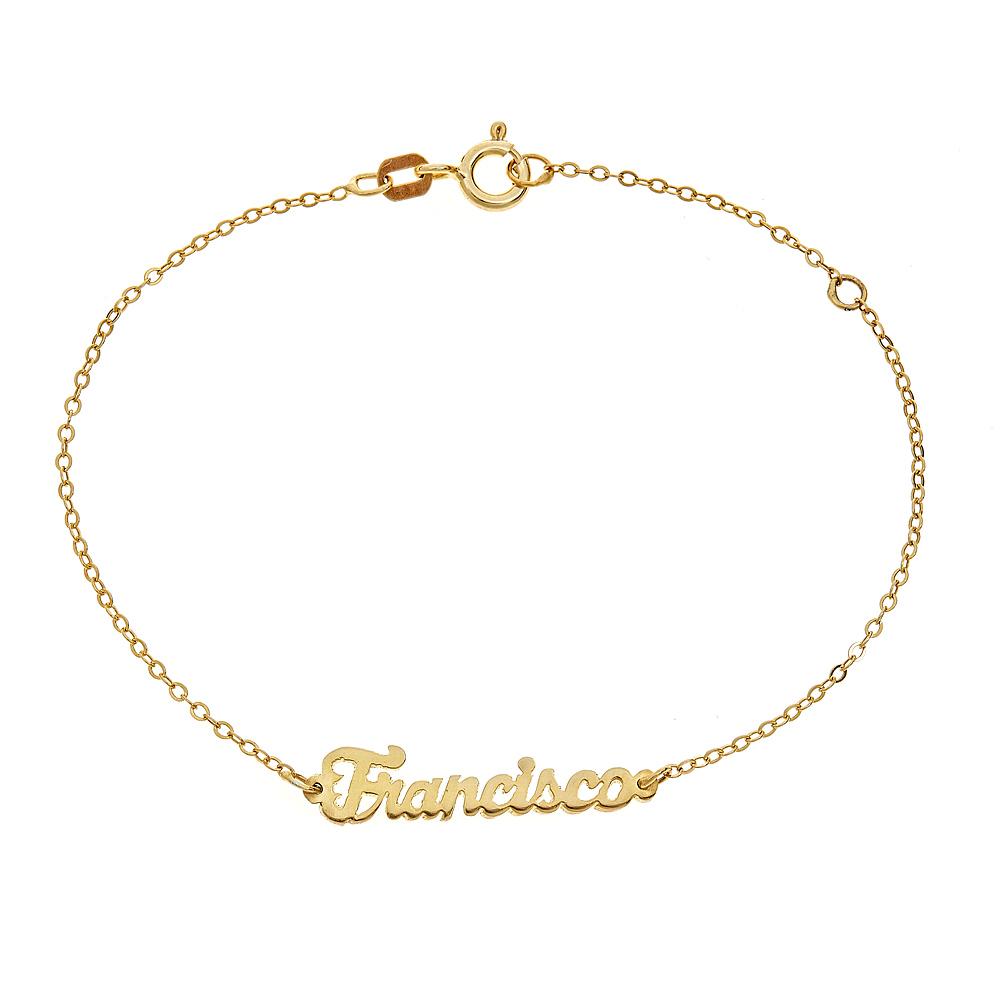 14K Script Name Bracelet - Charlotte's Inc