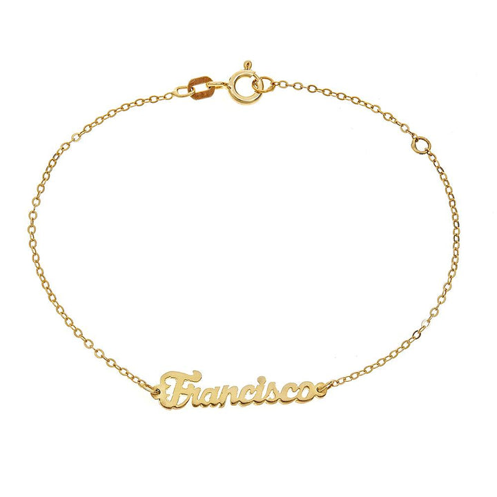 14K Script Name Bracelet - Charlotte's Inc