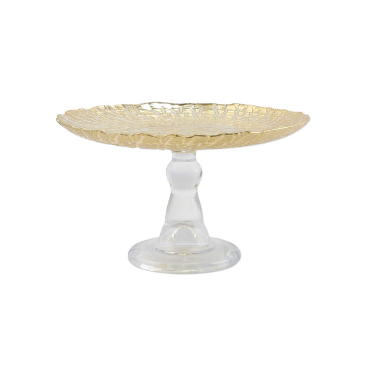 RUFOLO GLASS GOLD CROCODILE SMALL CAKE STAND