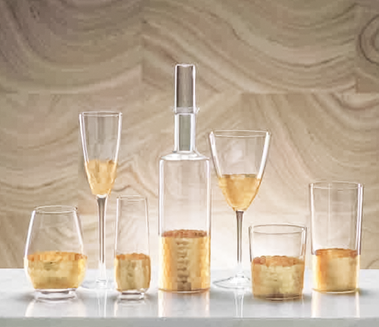 Assorted Fez Cut Glassware | Gold