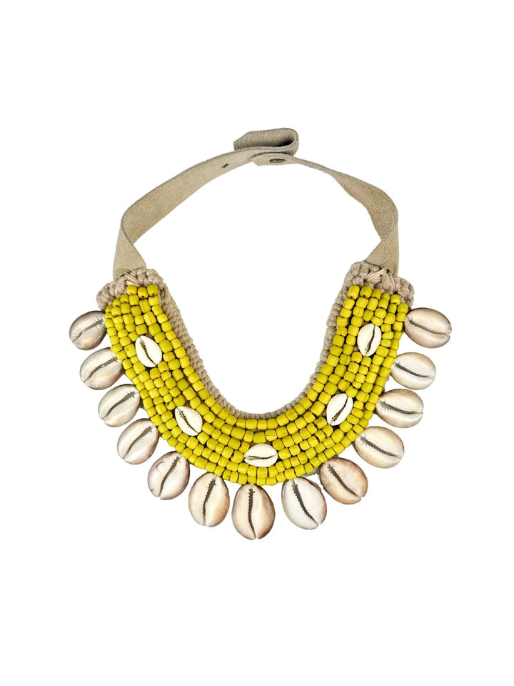 COWRIE COLLAR NECKLACE | YELLOW
