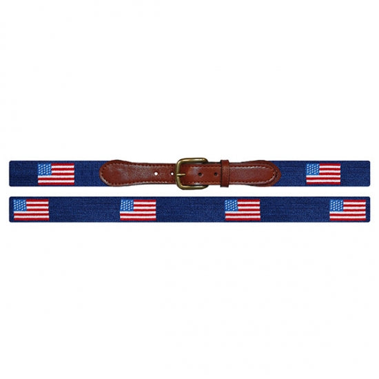 American Flag (Navy) Needlepoint Belt - Charlotte's Inc