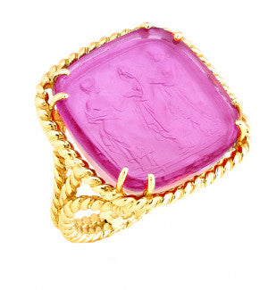 Pink Venetian Glass Ring