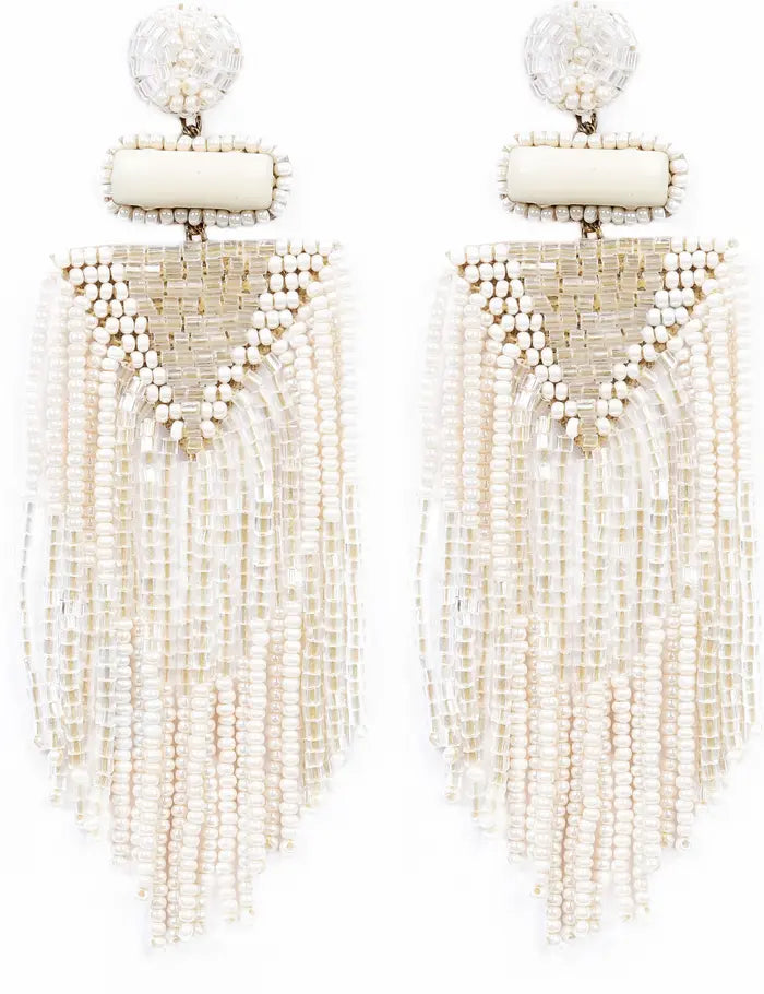 Jody Beaded Fringe Drop Earring