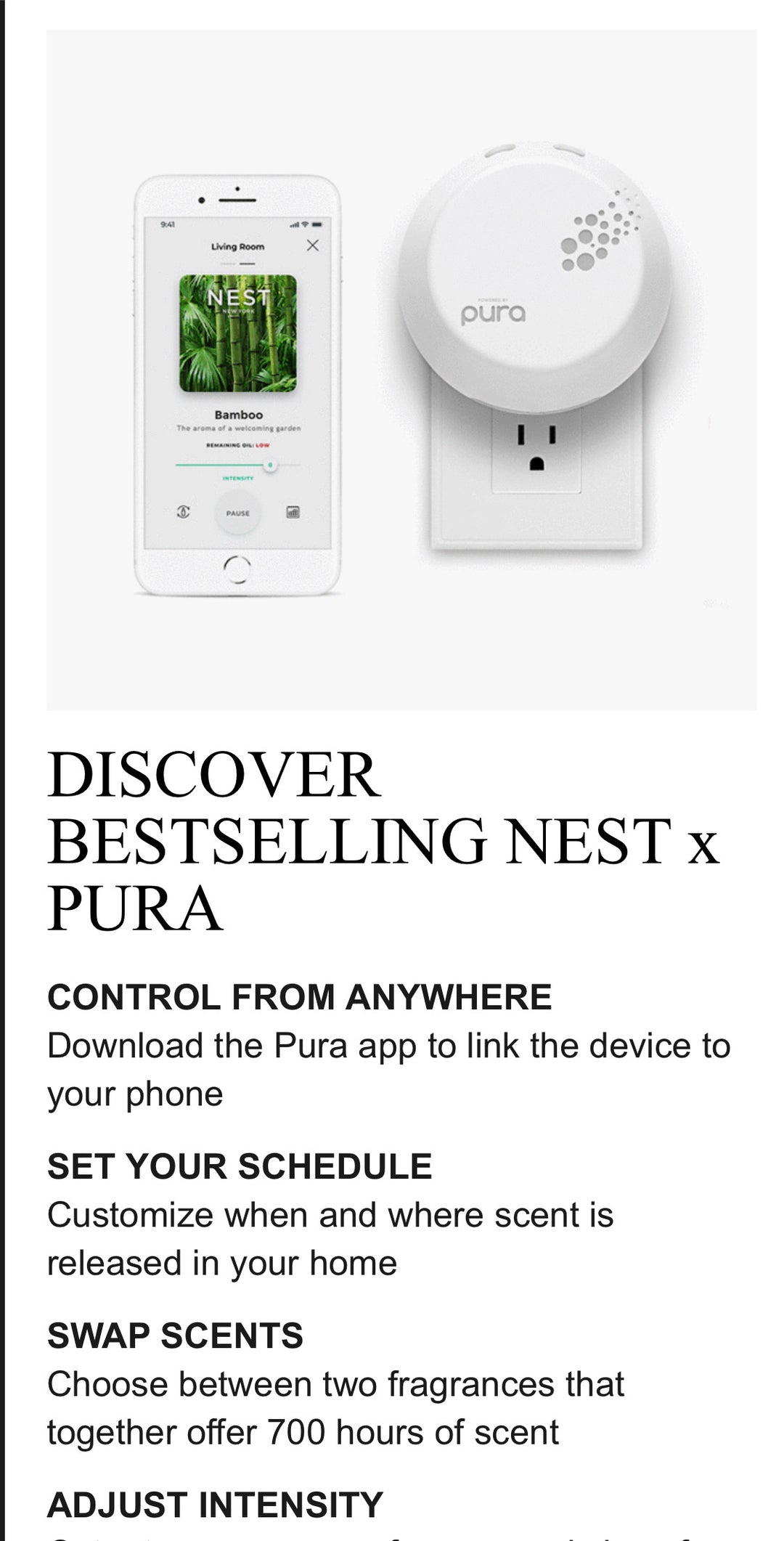 Nest PURA diffuser Set + diffuser refills