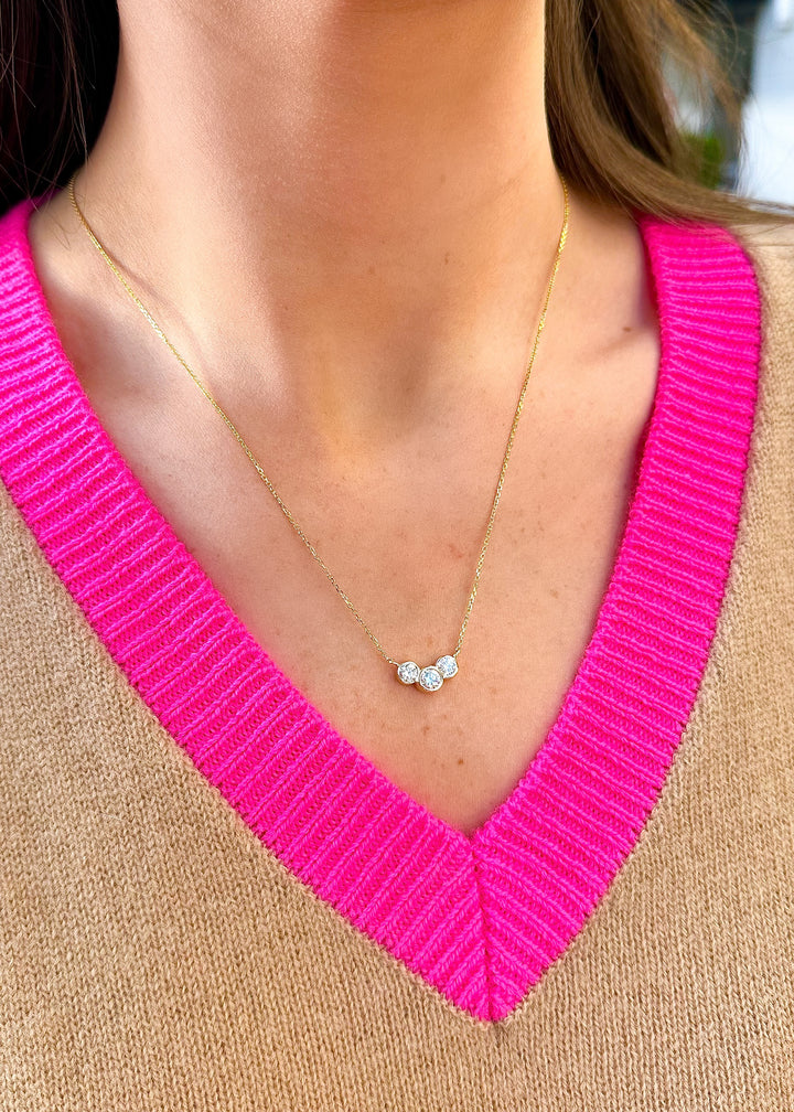 Diamond Trio Bezel Necklace