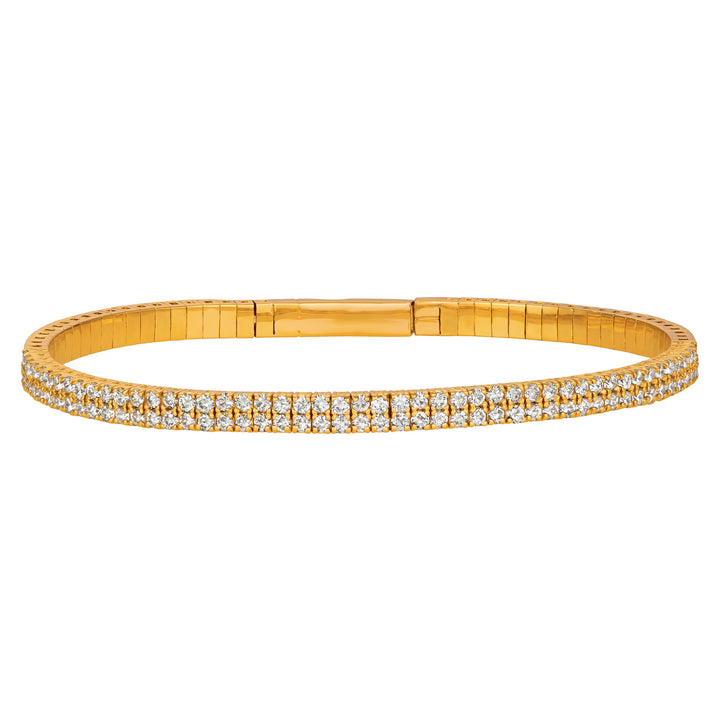 14k Yellow Gold and Diamond Tennis Bracelet