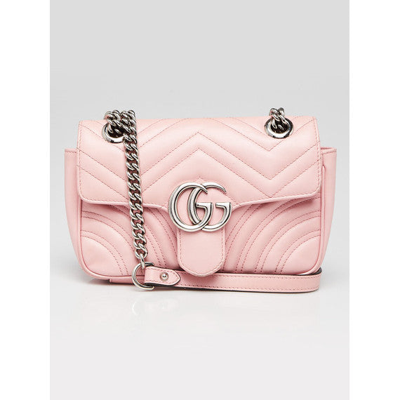 Gucci Pink Quilted Leather Marmont Mini Shoulder Bag