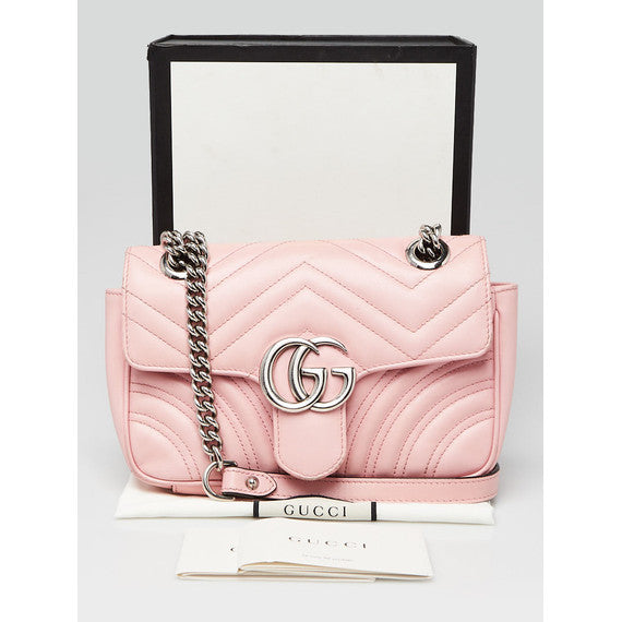 Gucci Pink Quilted Leather Marmont Mini Shoulder Bag