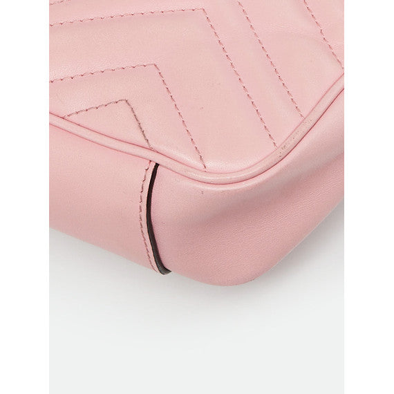 Gucci Pink Quilted Leather Marmont Mini Shoulder Bag